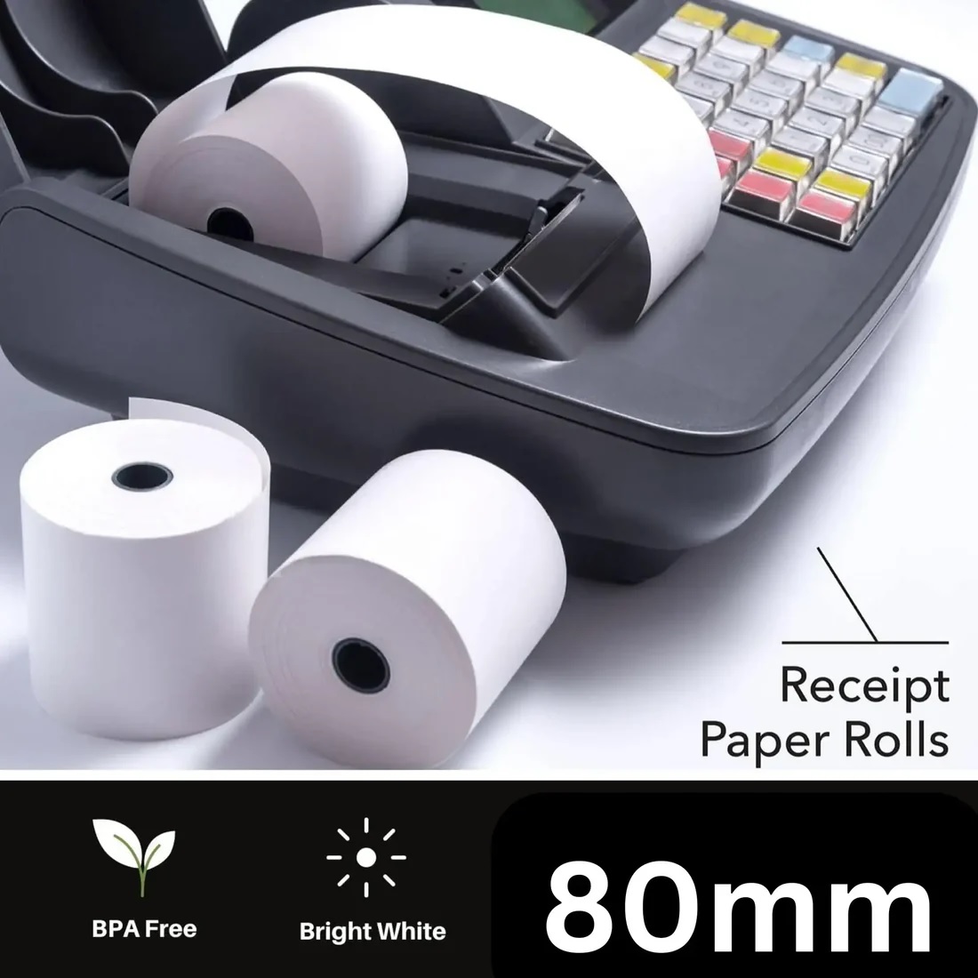 Thermal Rolls 80 x 80mm Receipt Paper 48GSM - (50 Rolls Box) - Image 2